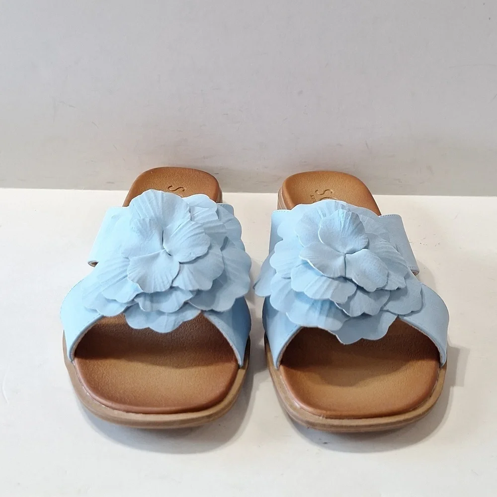 Soul Naturalizer NEW Light Blue Joyful Coquette Flower Comfort Sandals Size 7.5 - Picture 5 of 11
